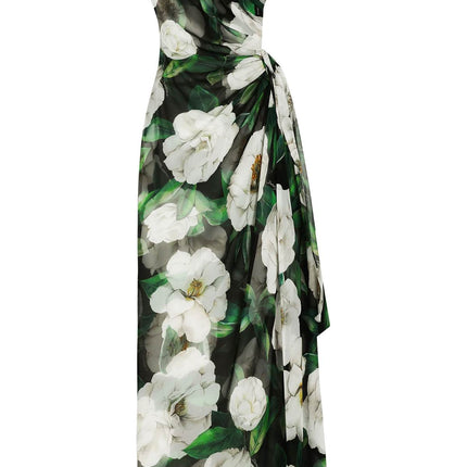 Dolce & Gabbana long one-shoulder floral silk dress