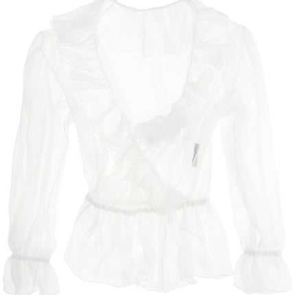 Dolce & Gabbana silk chiffon blouse with ruffles.