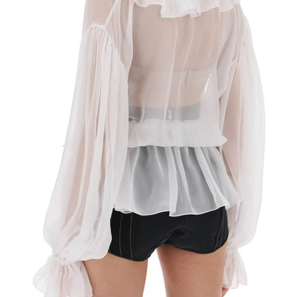 Dolce & Gabbana silk chiffon blouse with ruffles.