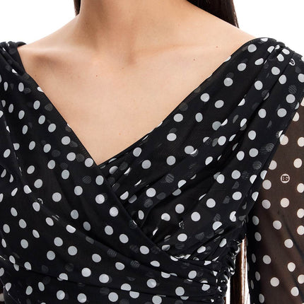 Dolce & Gabbana polka dot draped top with