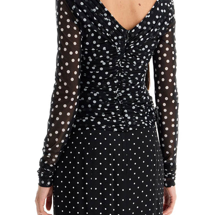 Dolce & Gabbana polka dot draped top with