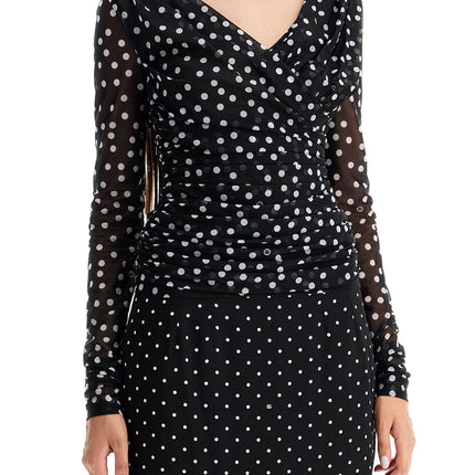 Dolce & Gabbana polka dot draped top with