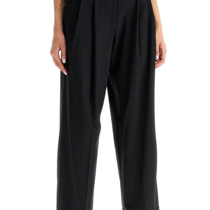 Ganni double pleat fluid trousers