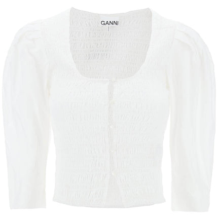 Ganni "poplin smock blouse