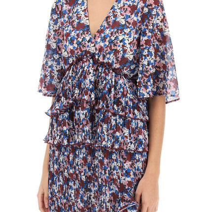 Ganni pleated blouse with floral motif