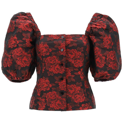 Ganni blouse in floral jacquard