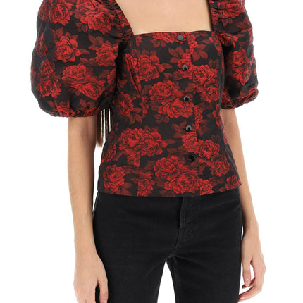 Ganni blouse in floral jacquard