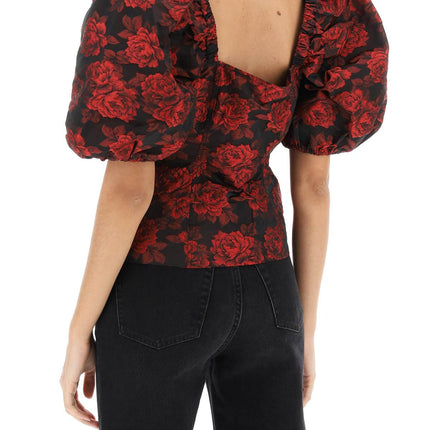 Ganni blouse in floral jacquard