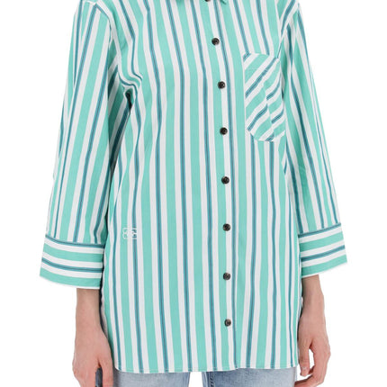 Ganni "oversized striped poplin shirt