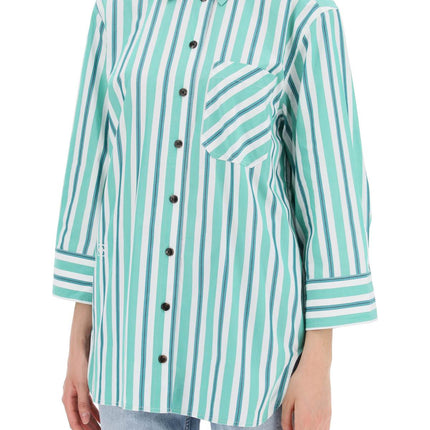 Ganni "oversized striped poplin shirt