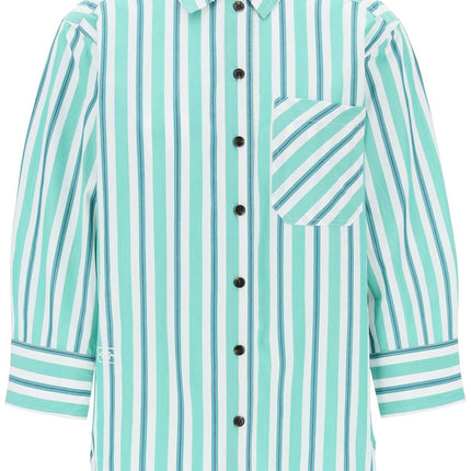 Ganni "oversized striped poplin shirt