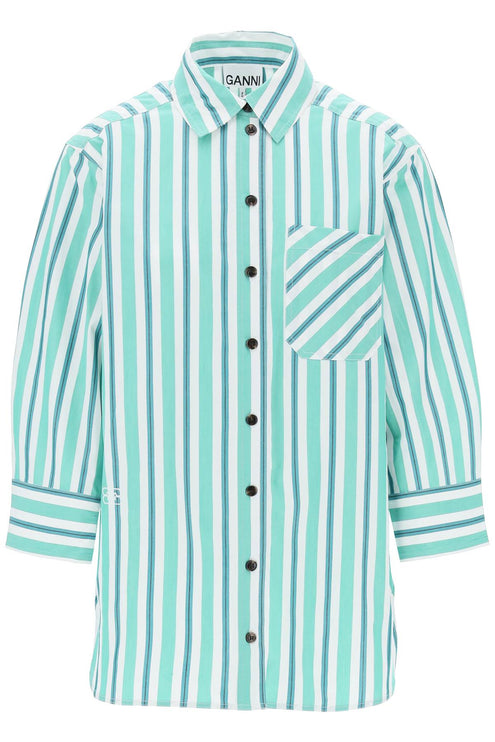 Ganni "oversized striped poplin shirt