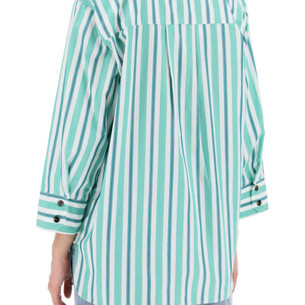 Ganni "oversized striped poplin shirt