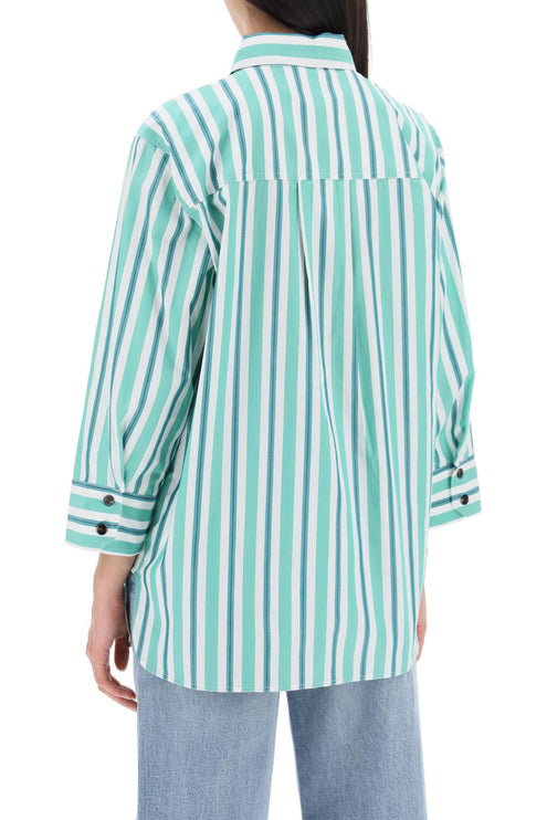 Ganni "oversized striped poplin shirt