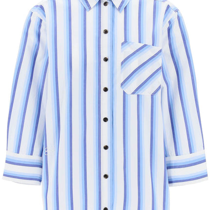 Ganni "oversized striped poplin shirt