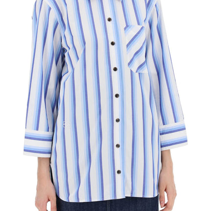 Ganni "oversized striped poplin shirt