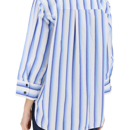 Ganni "oversized striped poplin shirt