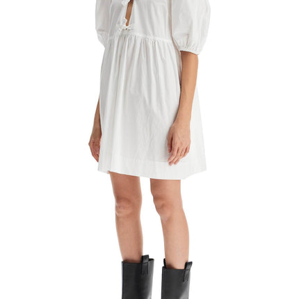 Ganni organic cotton tie string mini dress