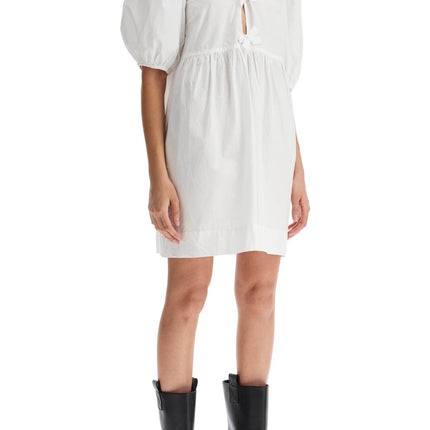 Ganni organic cotton tie string mini dress