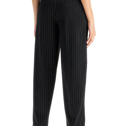 Ganni striped tapered trousers