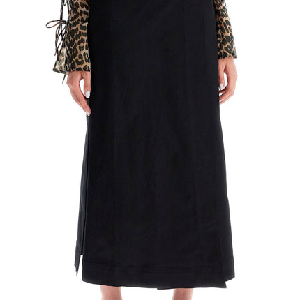 Ganni long wrap skirt with pockets