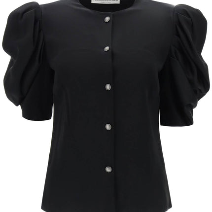 Alessandra Rich envers satin blouse with bouffant sleeves