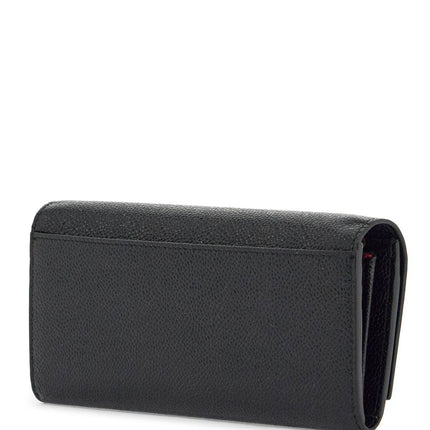 Thom Browne black calfskin chain wallet with rwb detail