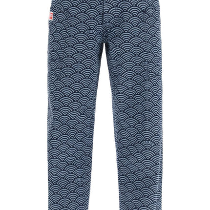 Kenzo monkey workwear jeans with seigaiha print