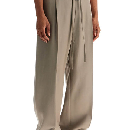 Fear Of God beige wide leg pants in virgin wool and viscose