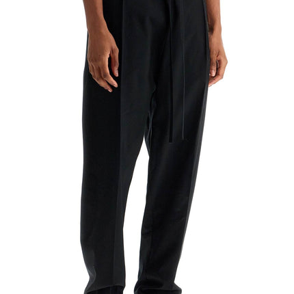 Fear Of God wide leg black cotton and wool pants