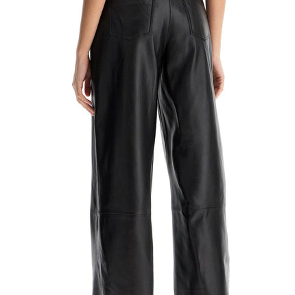 Loulou Studio high-waisted wide-leg black leather pants