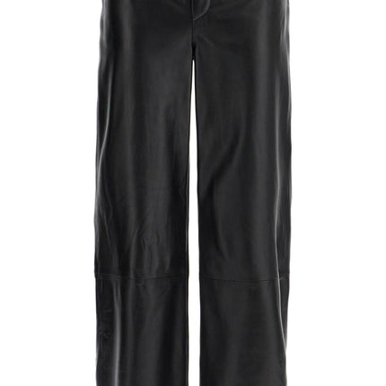 Loulou Studio high-waisted wide-leg black leather pants