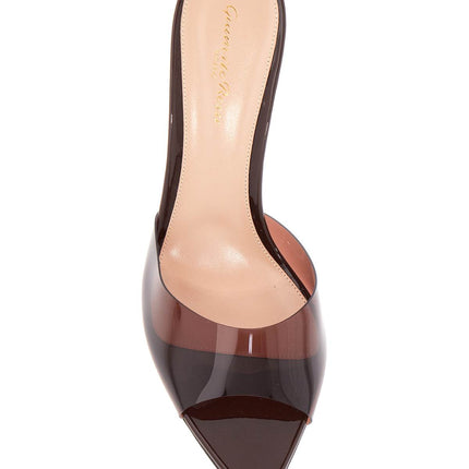 Gianvito Rossi brown glossy tpu sandals with stiletto heel