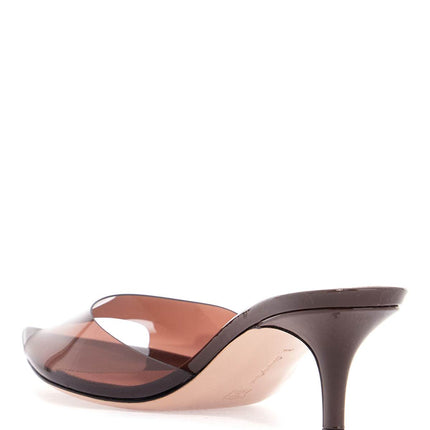 Gianvito Rossi brown glossy tpu sandals with stiletto heel