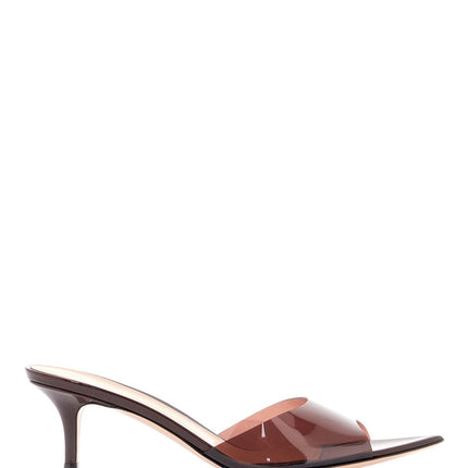 Gianvito Rossi brown glossy tpu sandals with stiletto heel