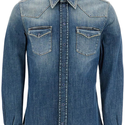 Dolce & Gabbana denim stretch shirt for men