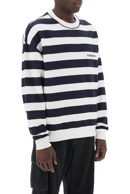 Dolce & Gabbana striped sweatshirt with embroidered logo