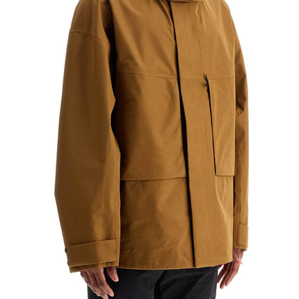 Herno Laminar light brown waterproof short jacket in polyester with hood