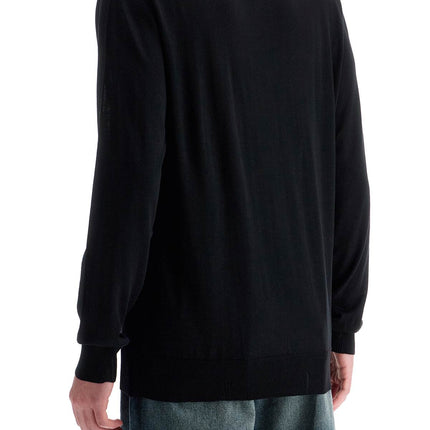 Golden Goose men's black merino wool crew neck sweater