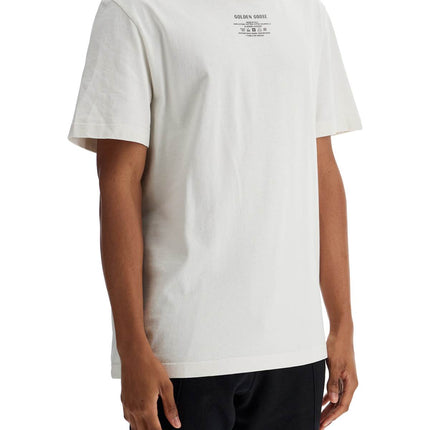 Golden Goose men's organic cotton white t-shirt with printed logo