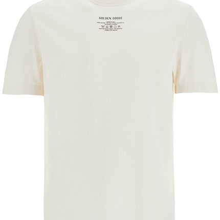 Golden Goose men's organic cotton white t-shirt with printed logo