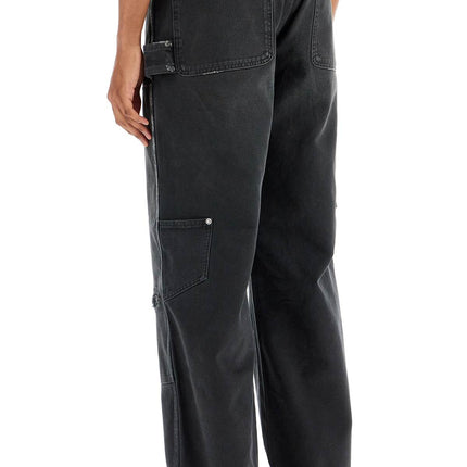 Golden Goose painter pants in black cotton destroyed effect journey