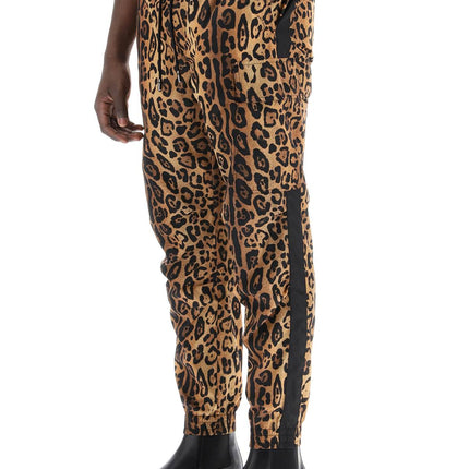 Dolce & Gabbana leopard print nylon jogger pants for