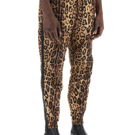 Dolce & Gabbana leopard print nylon jogger pants for