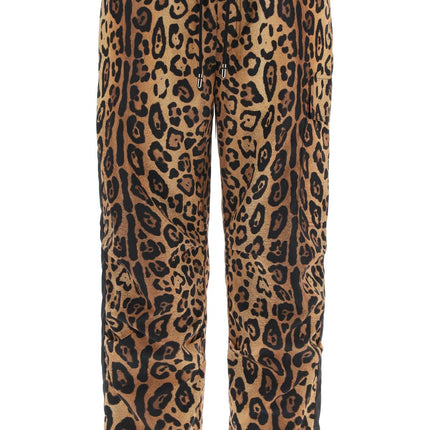 Dolce & Gabbana leopard print nylon jogger pants for