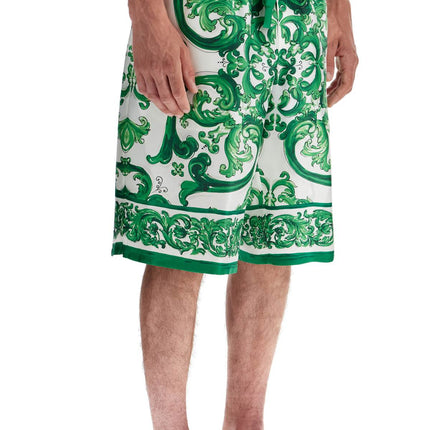 Dolce & Gabbana maiolica print silk bermuda