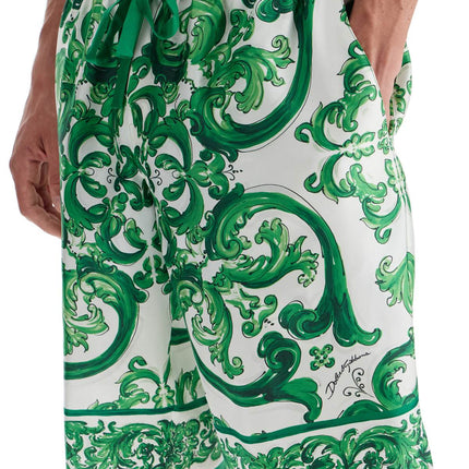 Dolce & Gabbana maiolica print silk bermuda