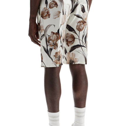 Dolce & Gabbana silk bermuda shorts with floral print set