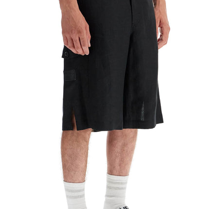 Dolce & Gabbana linen cargo bermuda shorts for