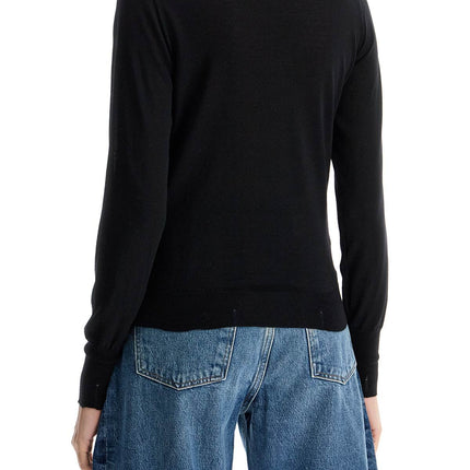 Golden Goose black merino wool sweater with golden applications for women